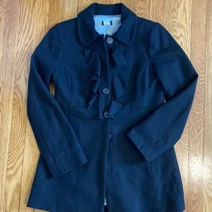 J Crew Front Ruffle Coat